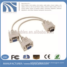 wholesale 15pin 3+6 VGA to VGA Cable 1 male to 2 female